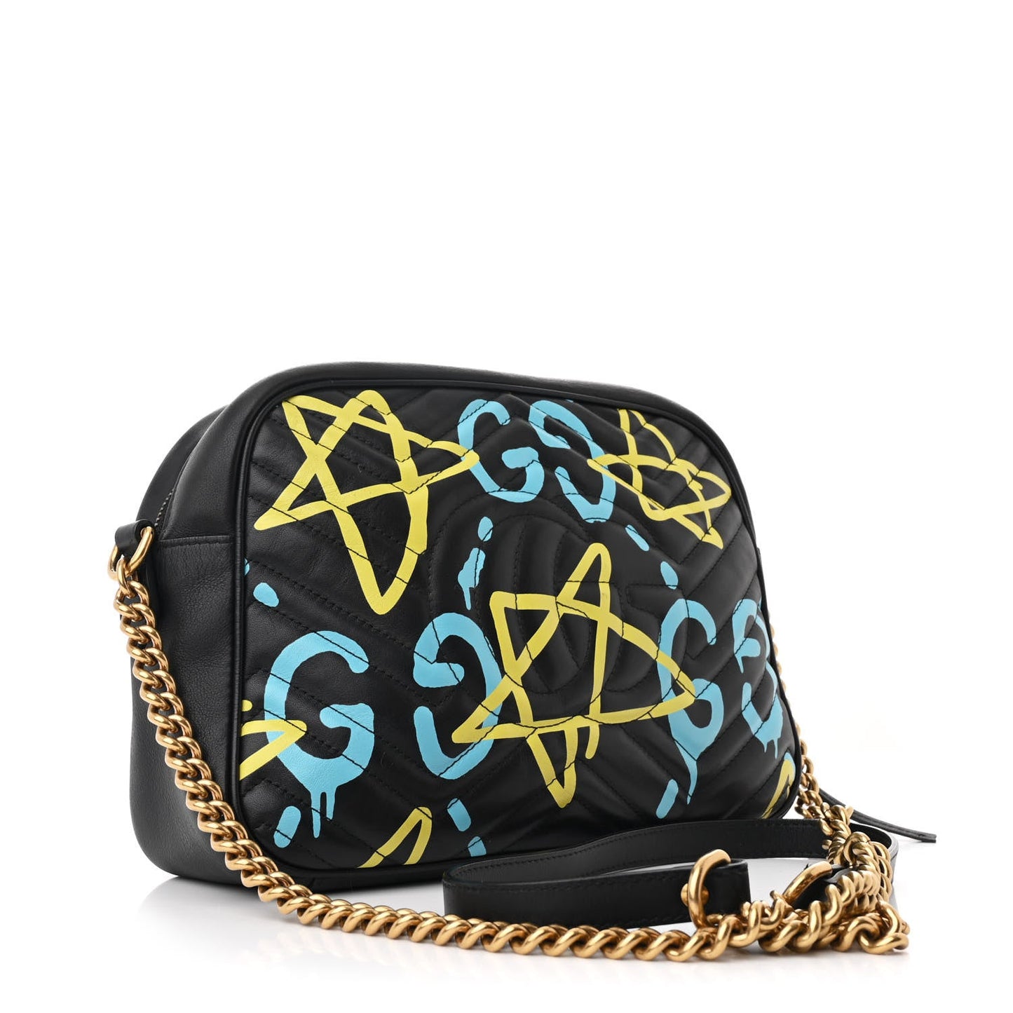Gucci GG Marmont GucciGhost Calfskin Matelasse Leather Bag - Black
