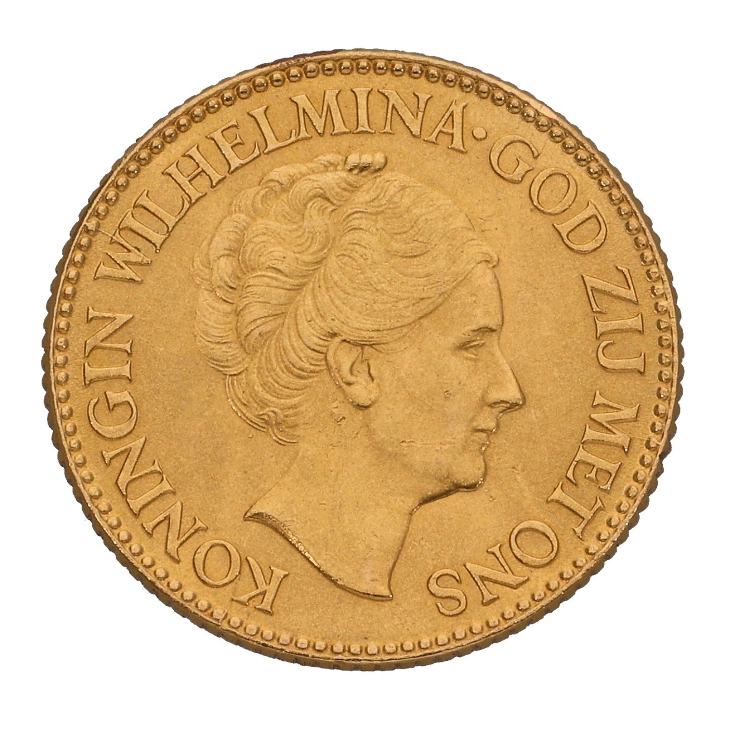 22ct Gold 10 Gulden Netherlands Coin 1927