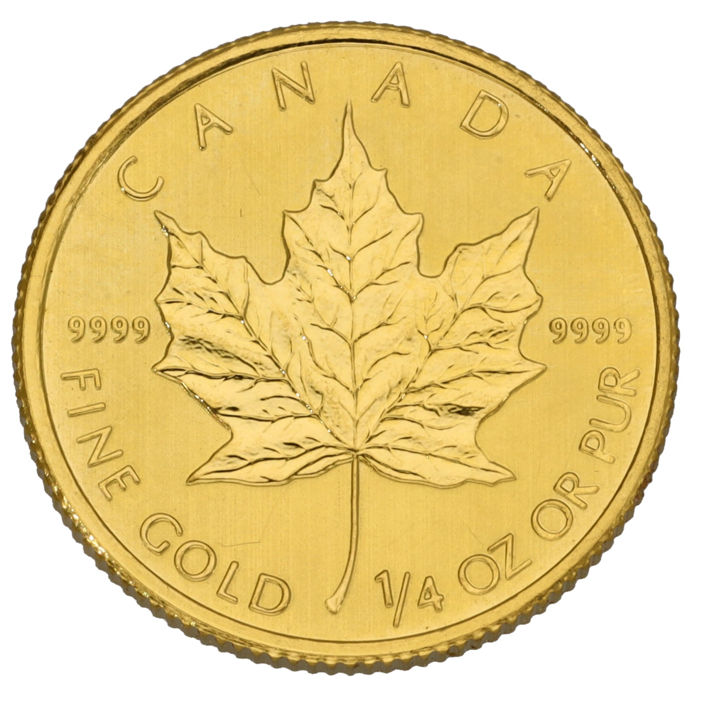 24ct Gold Canada Maple 1/4 OZ Coin 2014