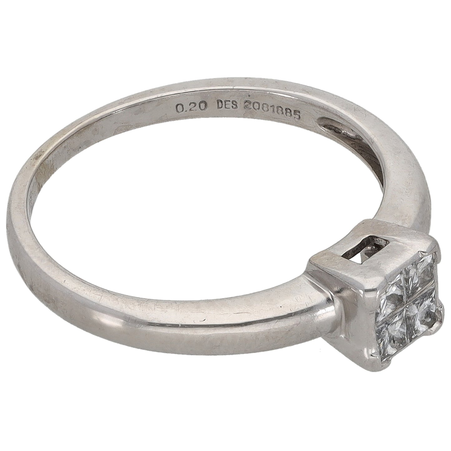 18ct White Gold 0.20ct Diamond Dress/Cocktail Ring Size L