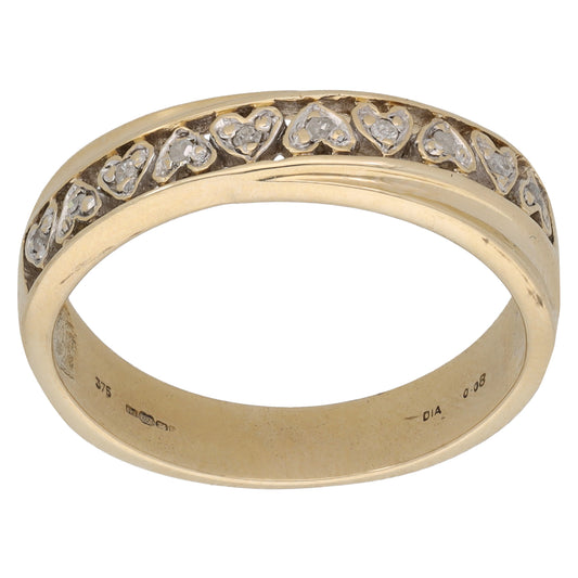 9ct Gold 0.08ct Diamond Alternative Ring Size T