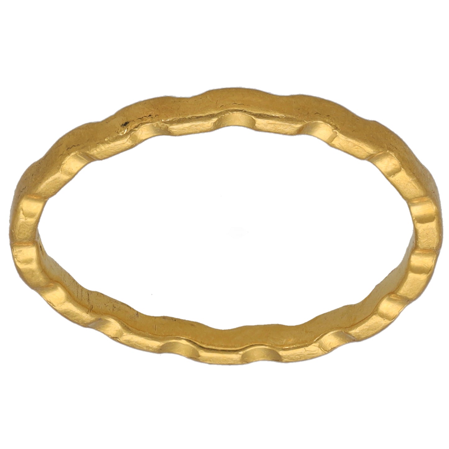Gold alternative ring, size L, textured hammered open band