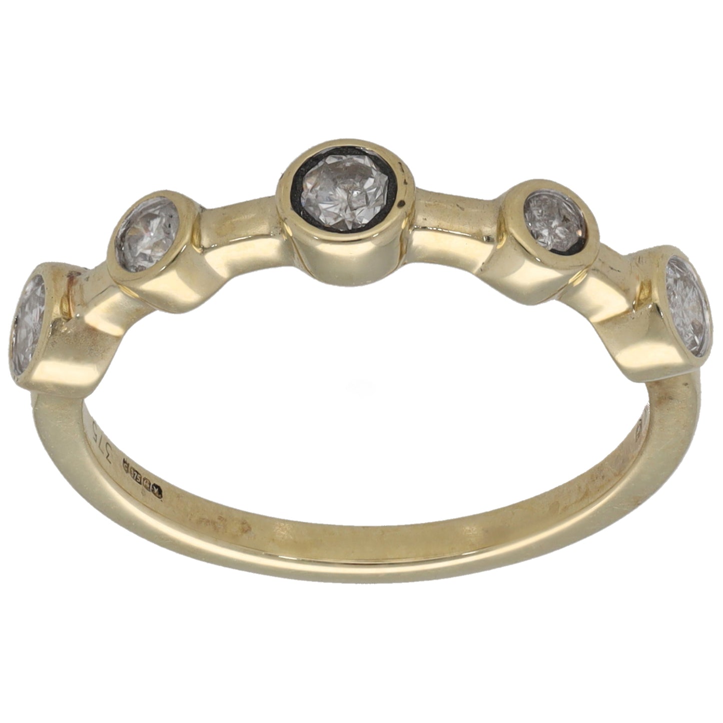 9ct Gold 0.21ct Diamond Dress/Cocktail Ring Size L