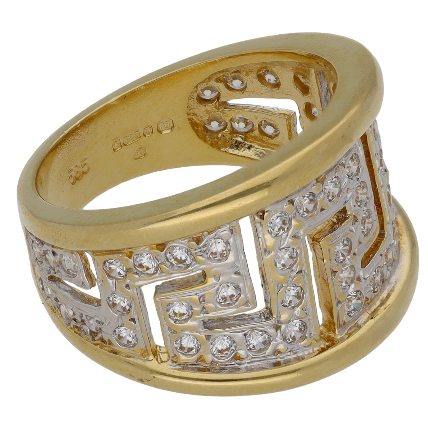 9ct Gold Cubic Zirconia Dress/Cocktail Ring Size N