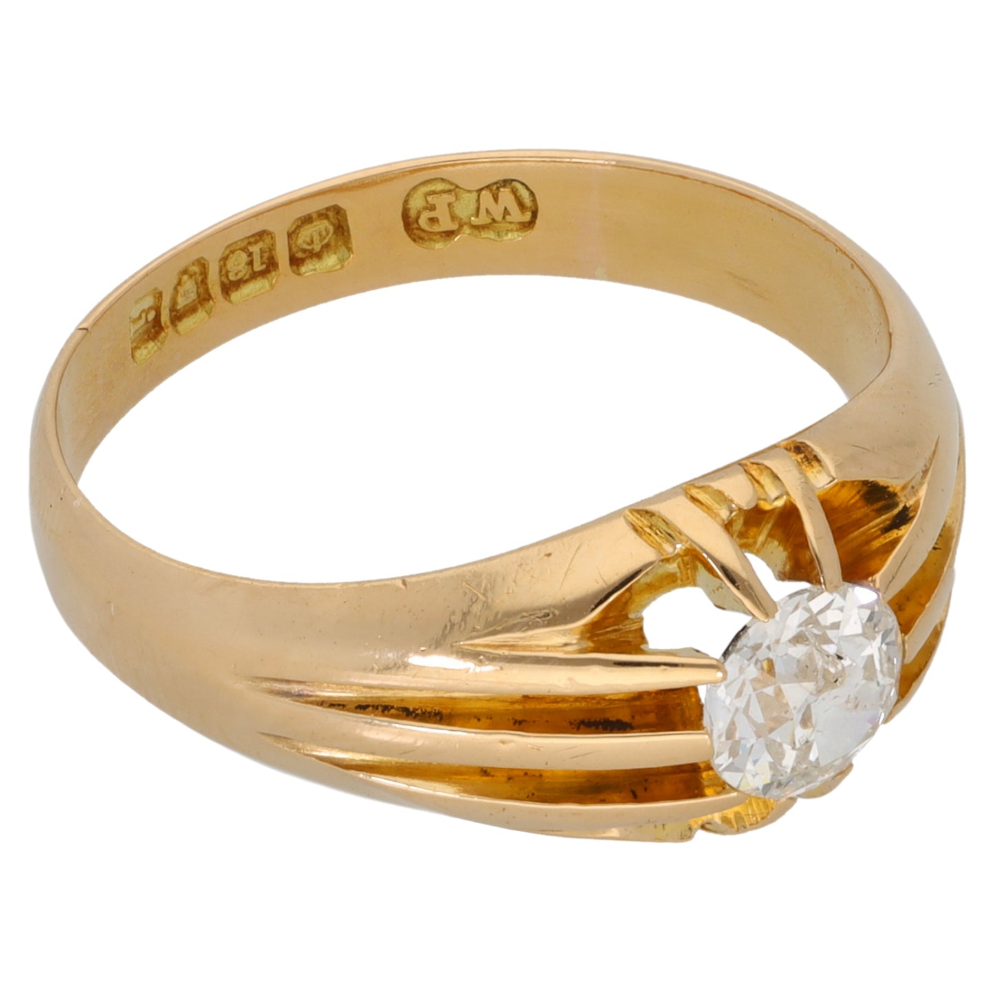 18ct Gold 0.40ct Diamond Single Stone Ring Size P