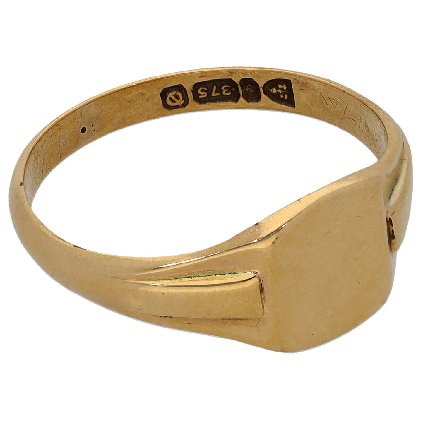 9ct Gold Plain Signet Ring Size N