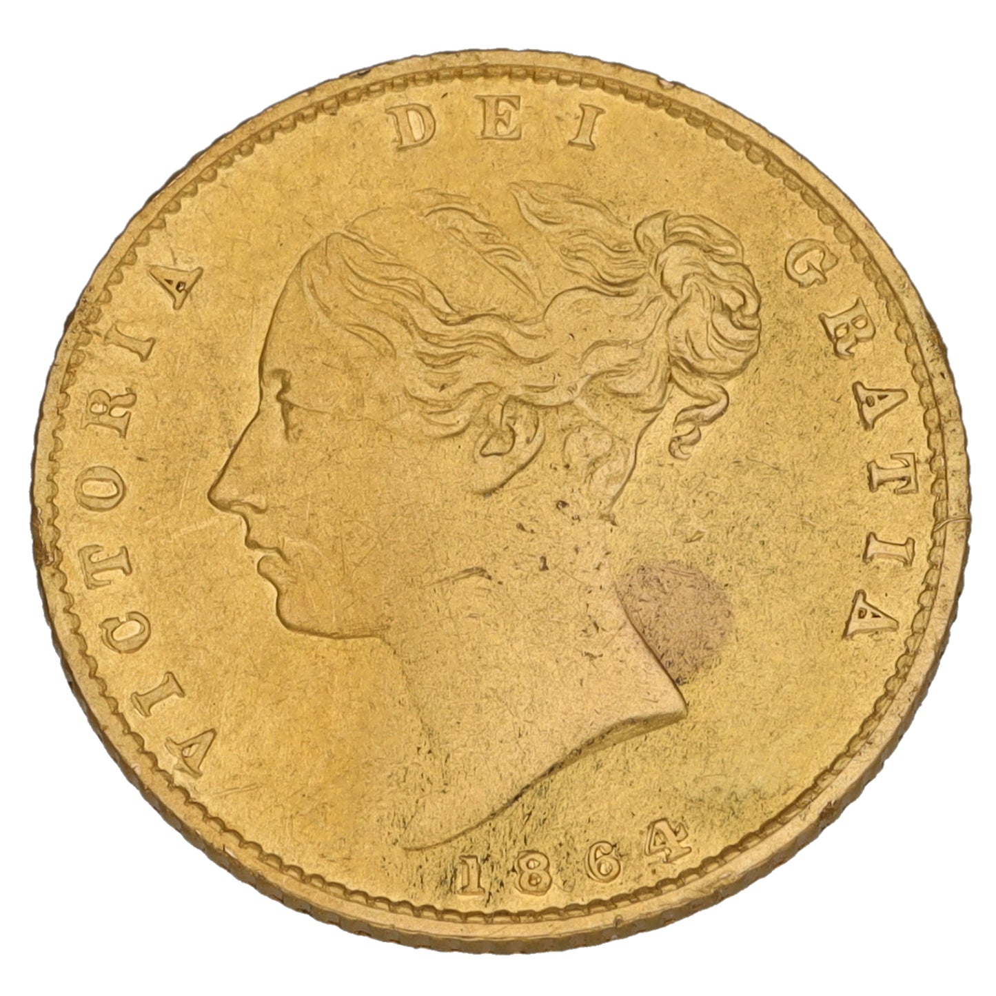 22ct Gold Queen Victoria Half Sovereign Coin 1864