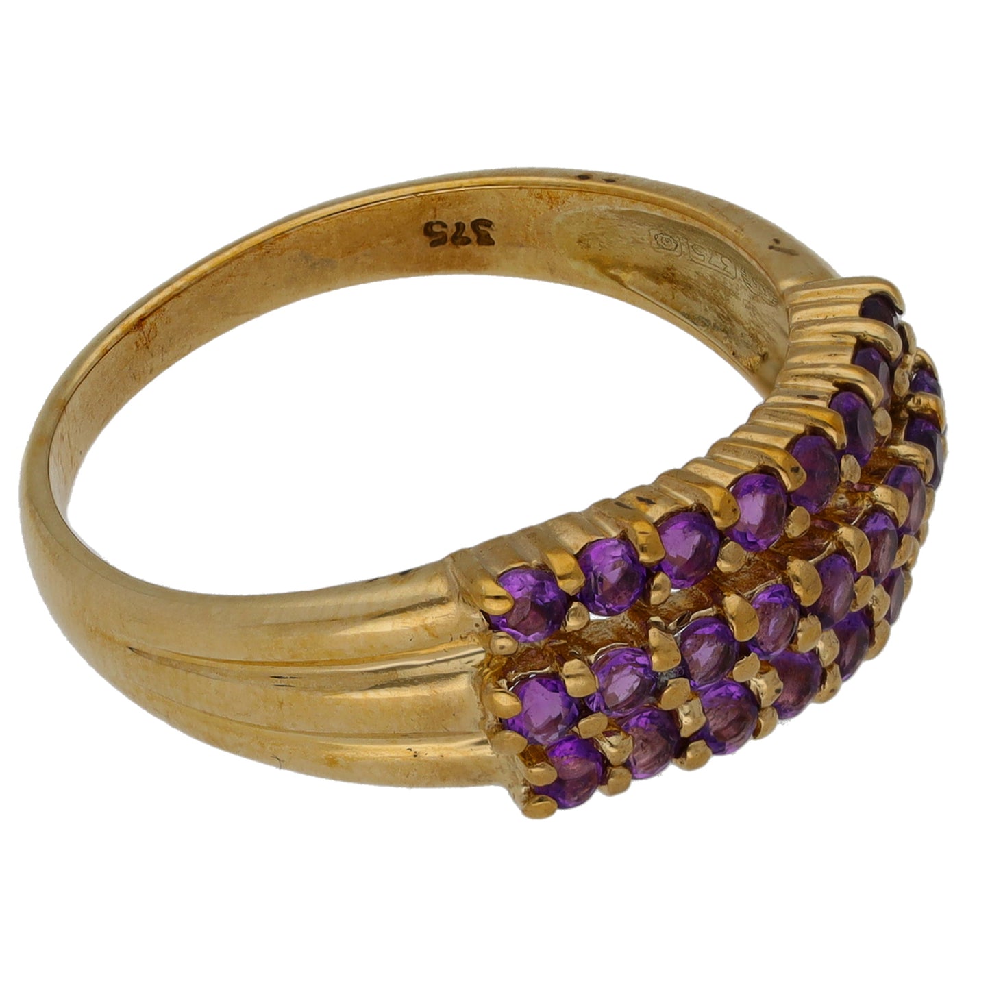 9ct Gold Amethyst Dress/Cocktail Ring Size P