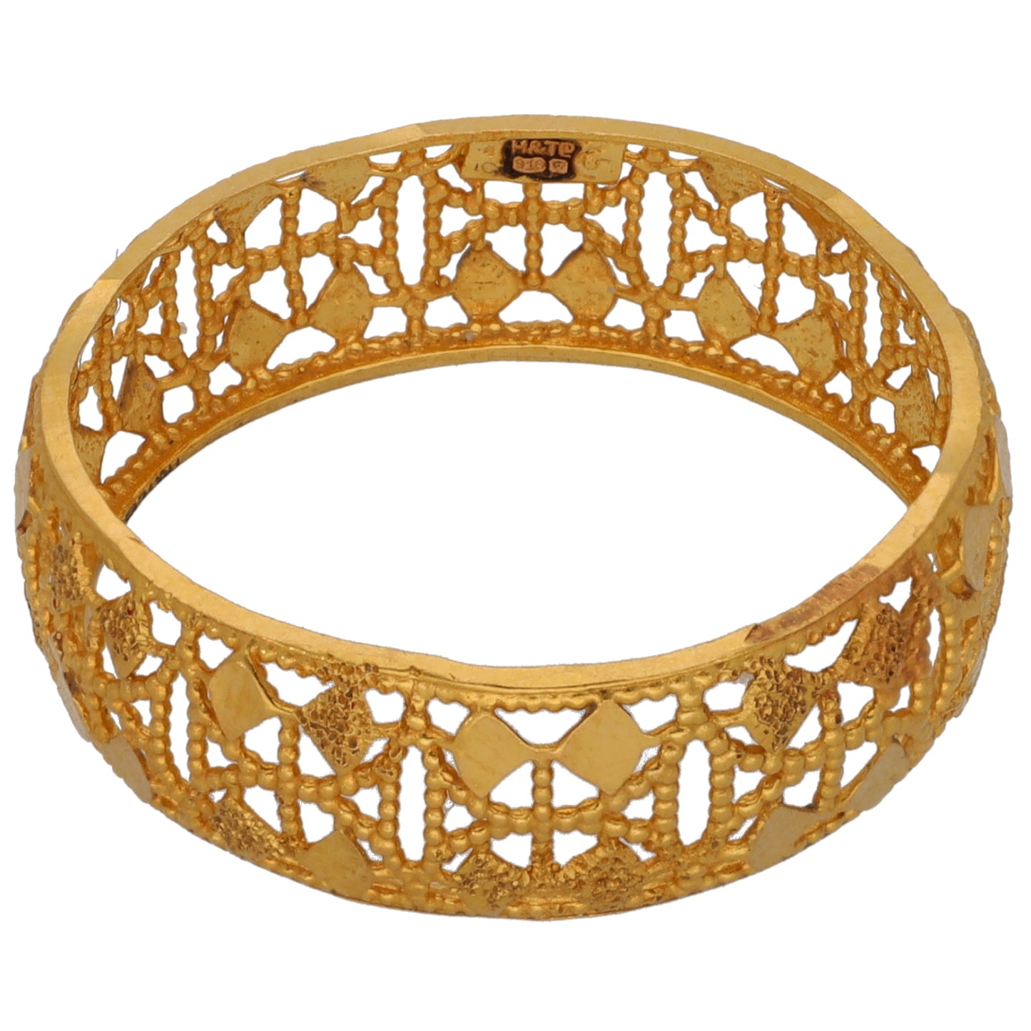 22ct Gold Patterned Wedding Ring Size O