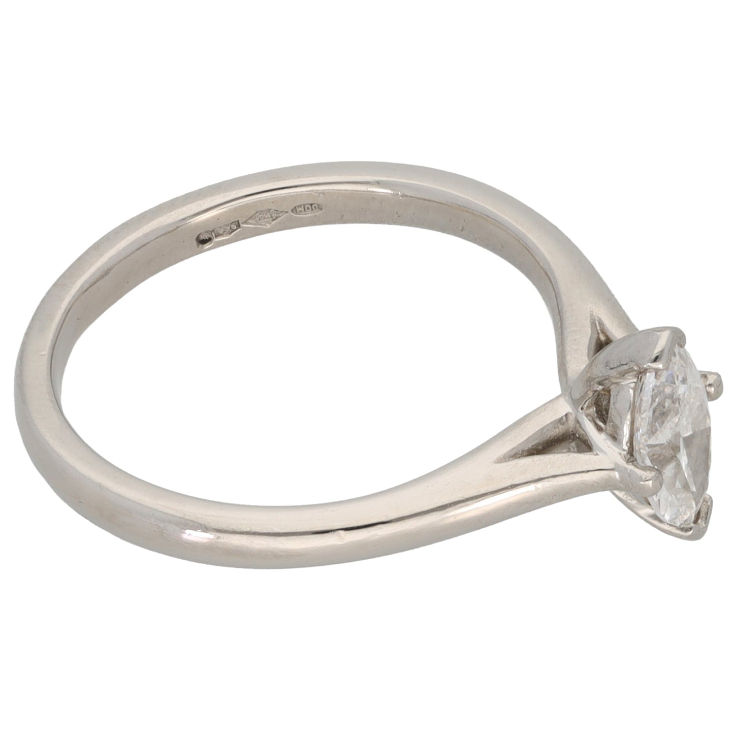 Platinum 0.53ct Diamond Solitaire Ring Size K