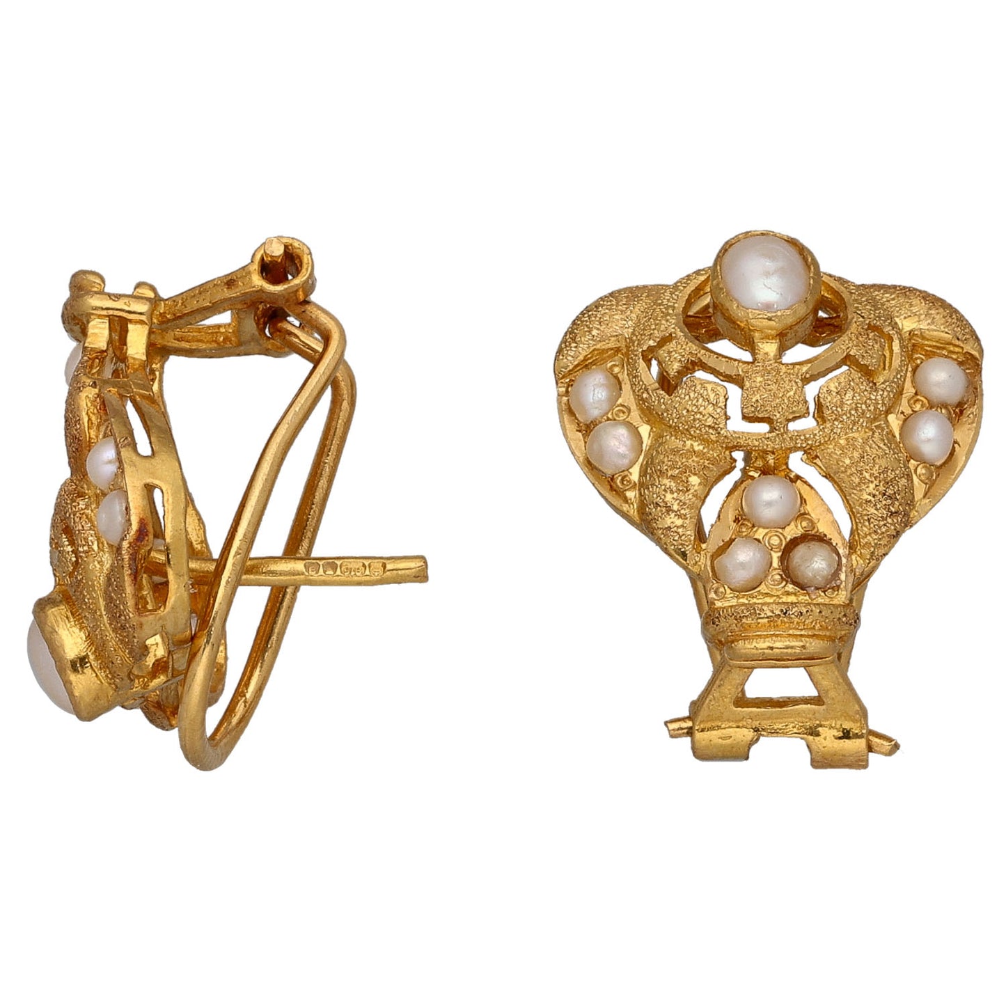 22ct Gold Cultured Pearl Dress/Cocktail Earrings