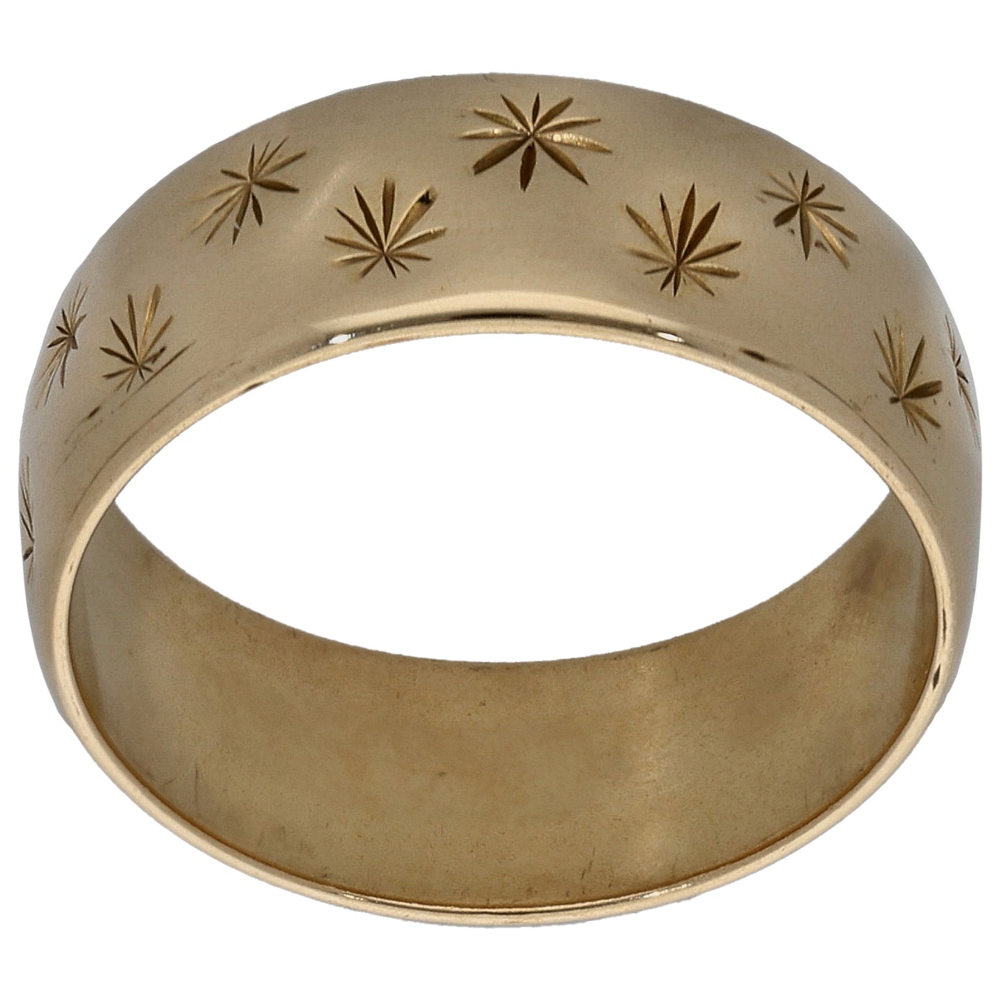 9ct Gold Patterned Wedding Ring Size L