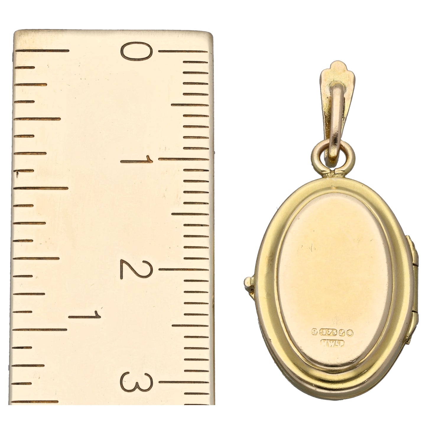 9ct Gold Patterned Locket Pendant