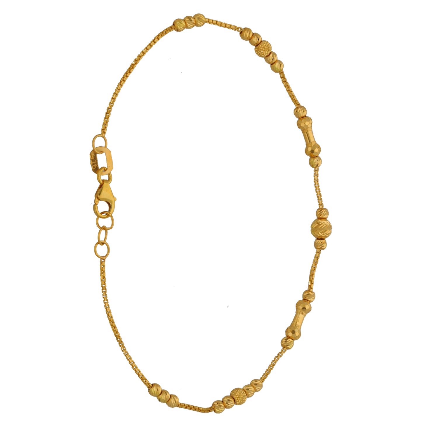 New 22ct Gold Mixed Beaded Bracelet