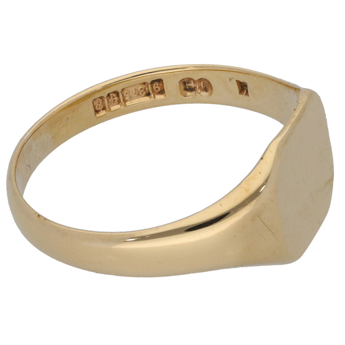 9ct Gold Plain Signet Ring Size Z+2