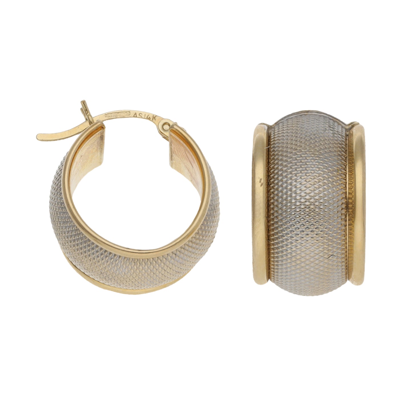 9ct Bicolour Gold Hoop Earrings