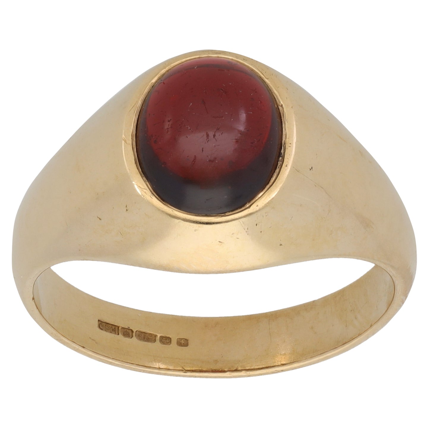 9ct Gold Garnet Single Stone Ring Size S