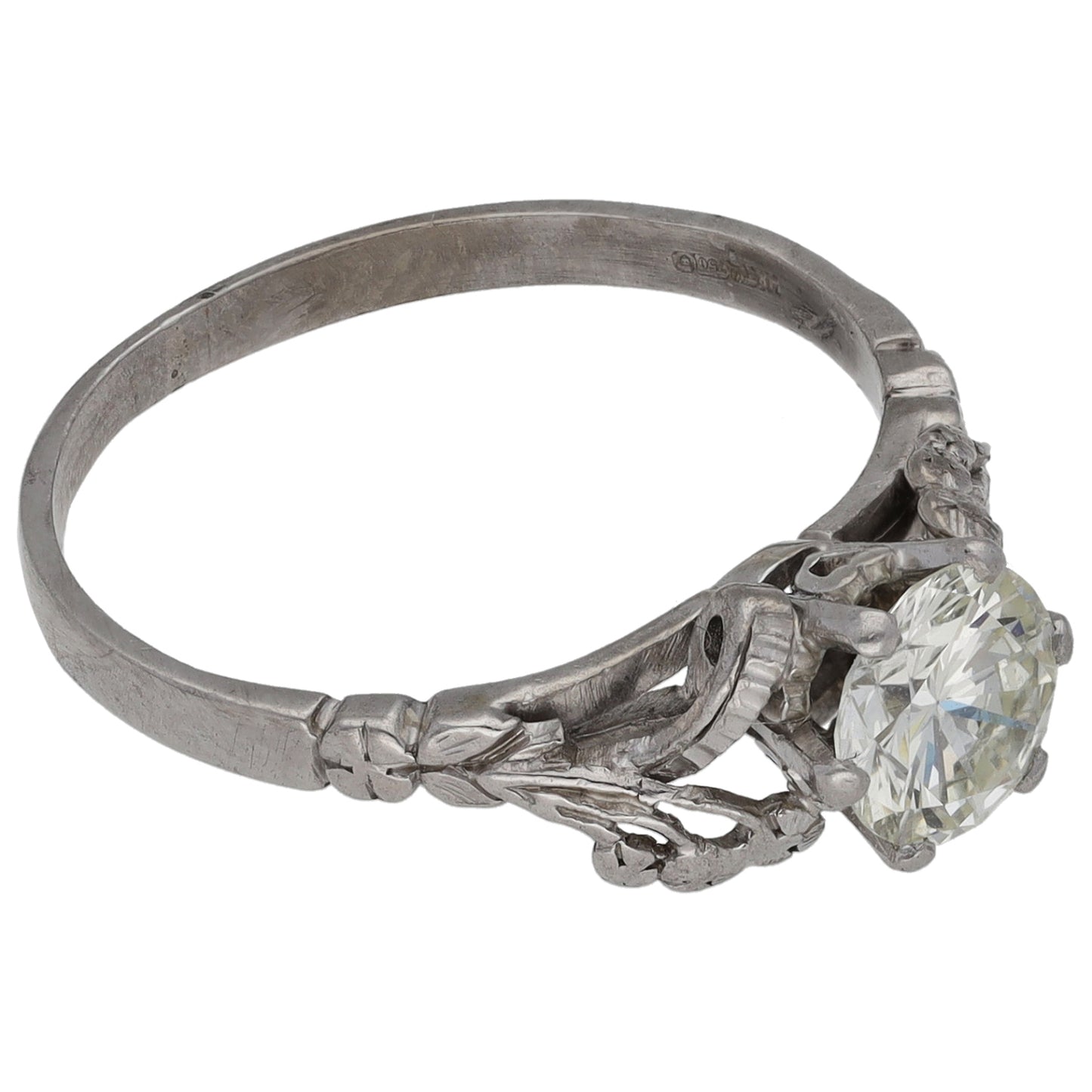 18ct White Gold 0.80ct Diamond Solitaire Ring Size N
