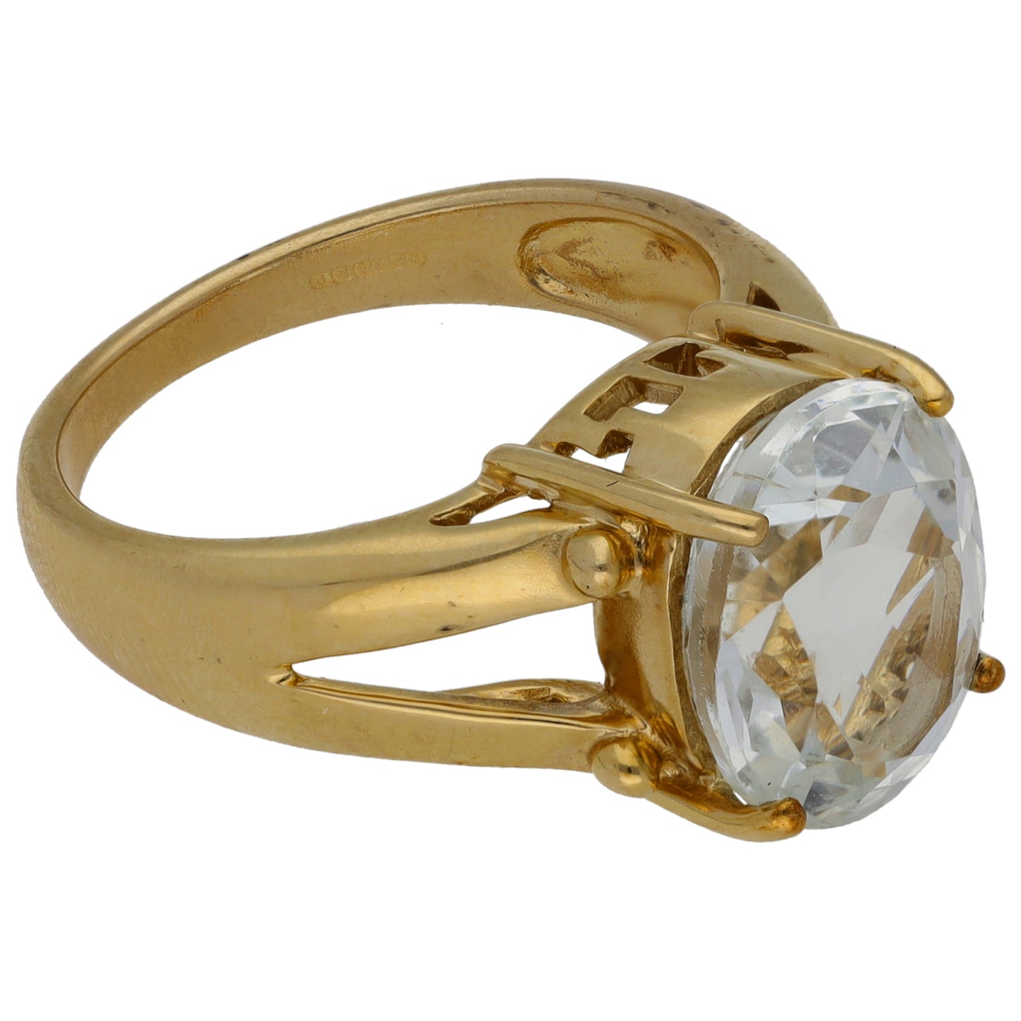 9ct Gold Topaz Single Stone Ring Size N