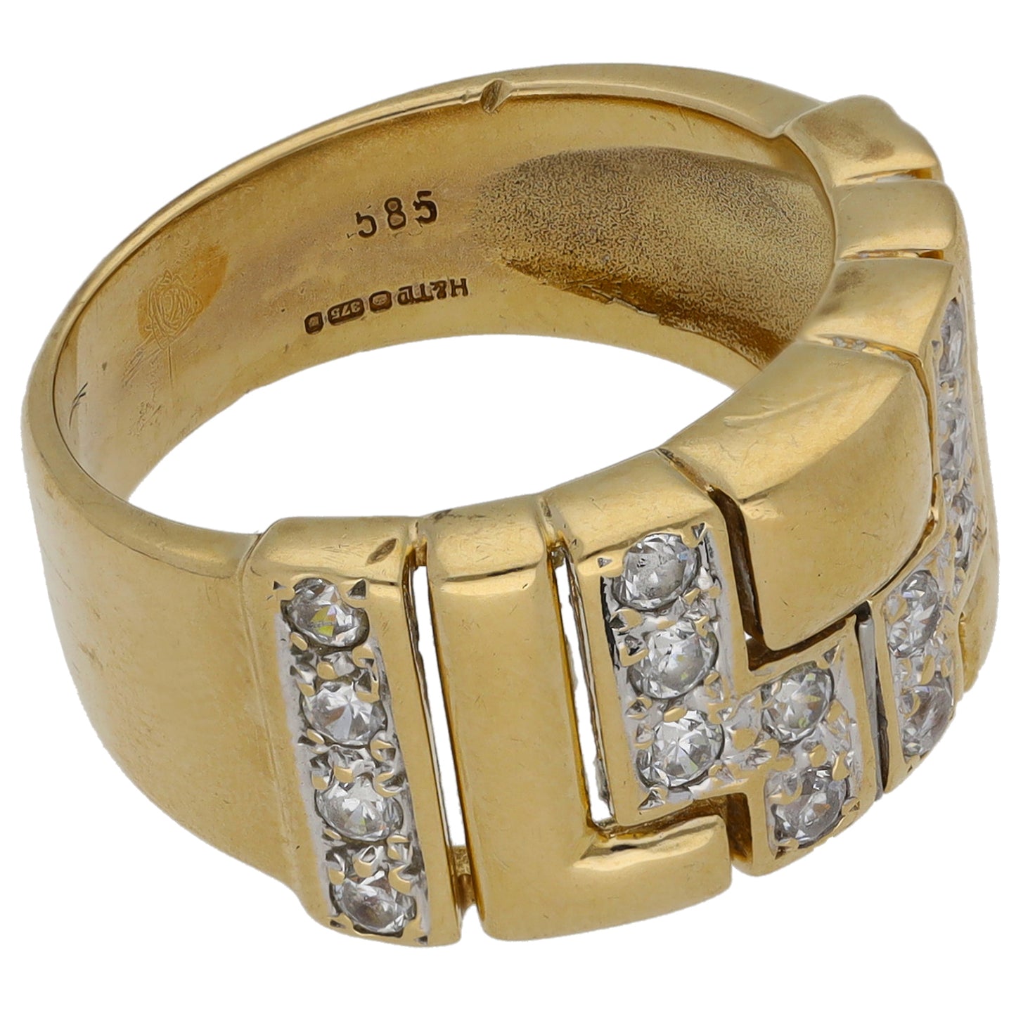 9ct Gold Cubic Zirconia Alternative Ring Size O