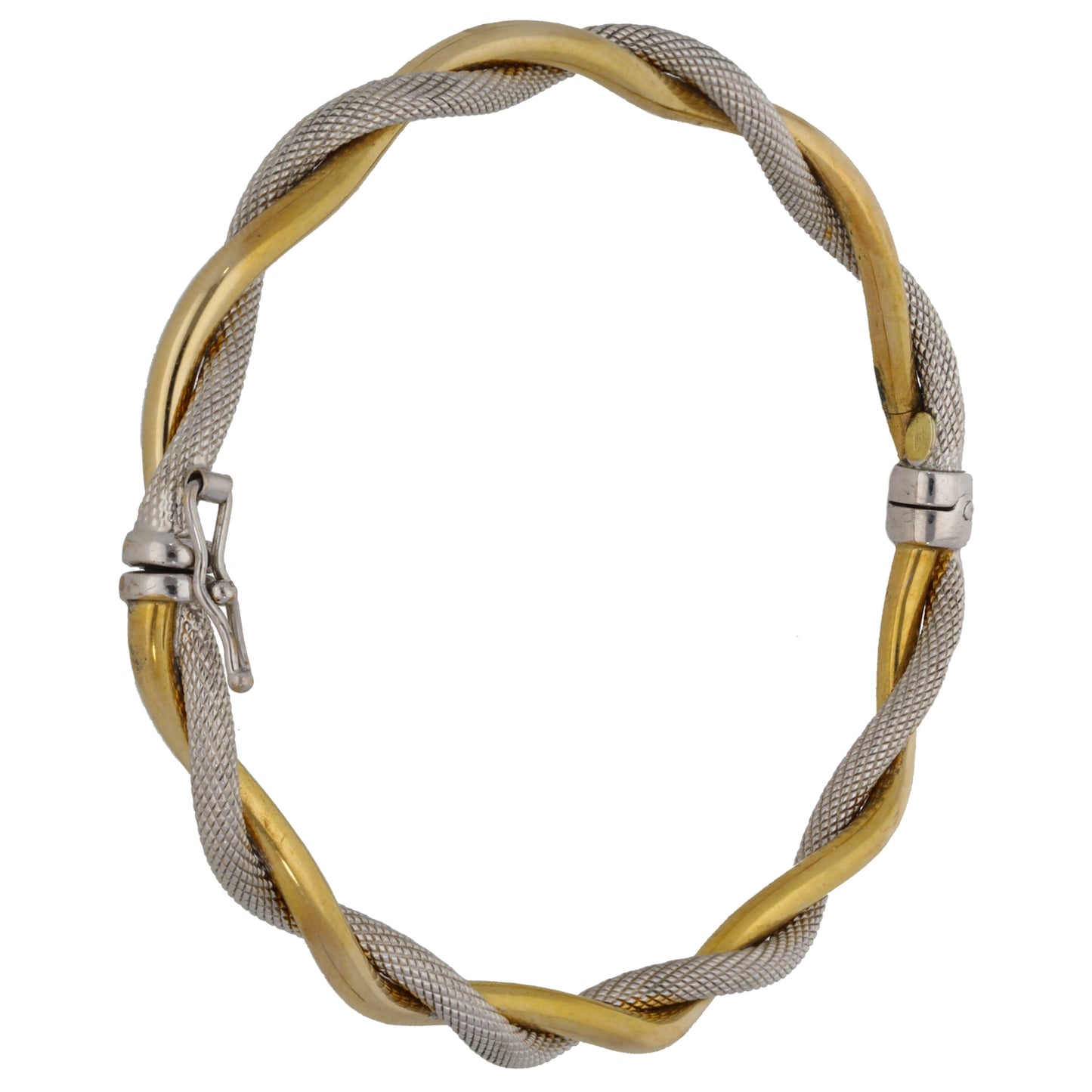9ct Bicolour Gold Hinged/Clasp Bangle
