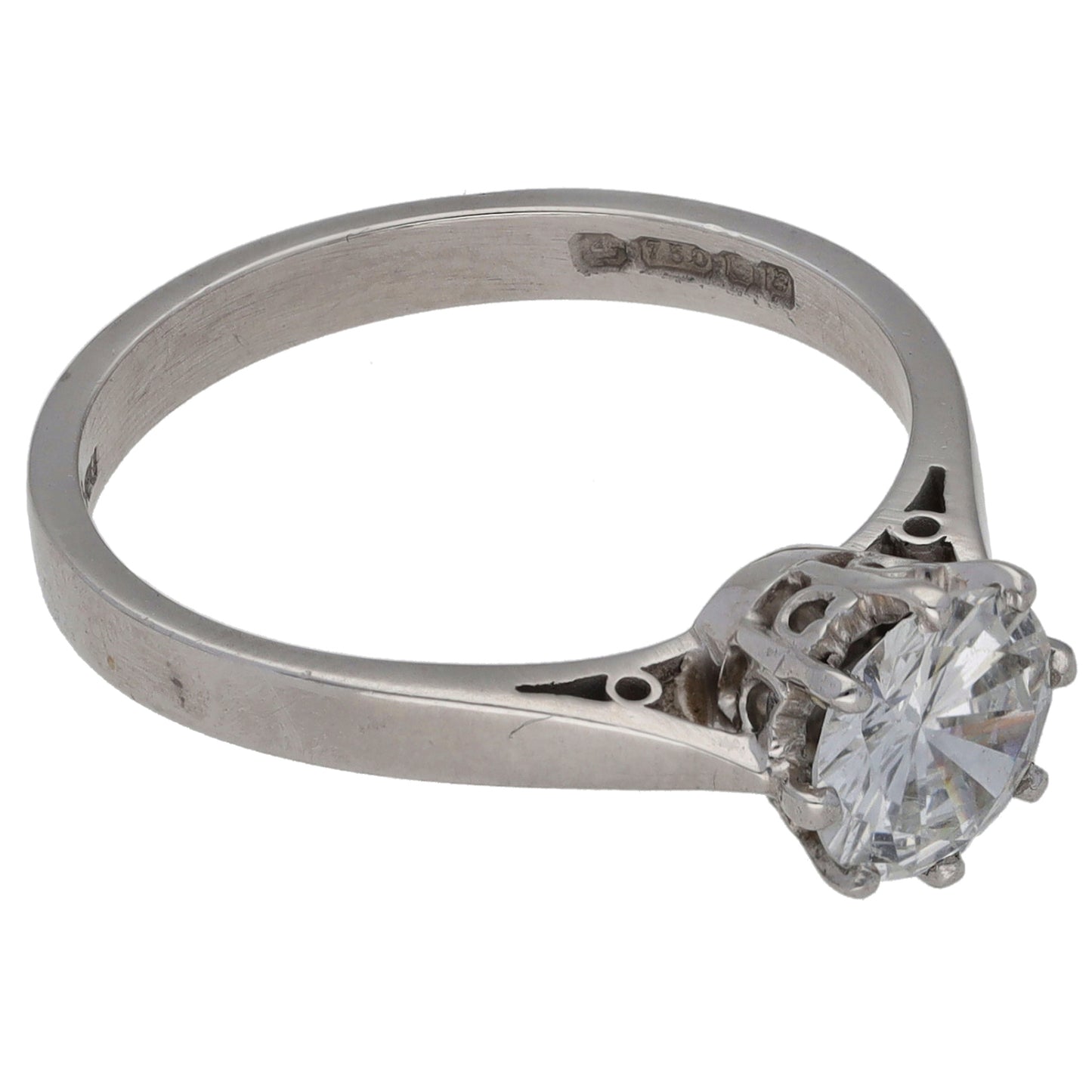 18ct White Gold 1.25ct Diamond Solitaire Ring Size O
