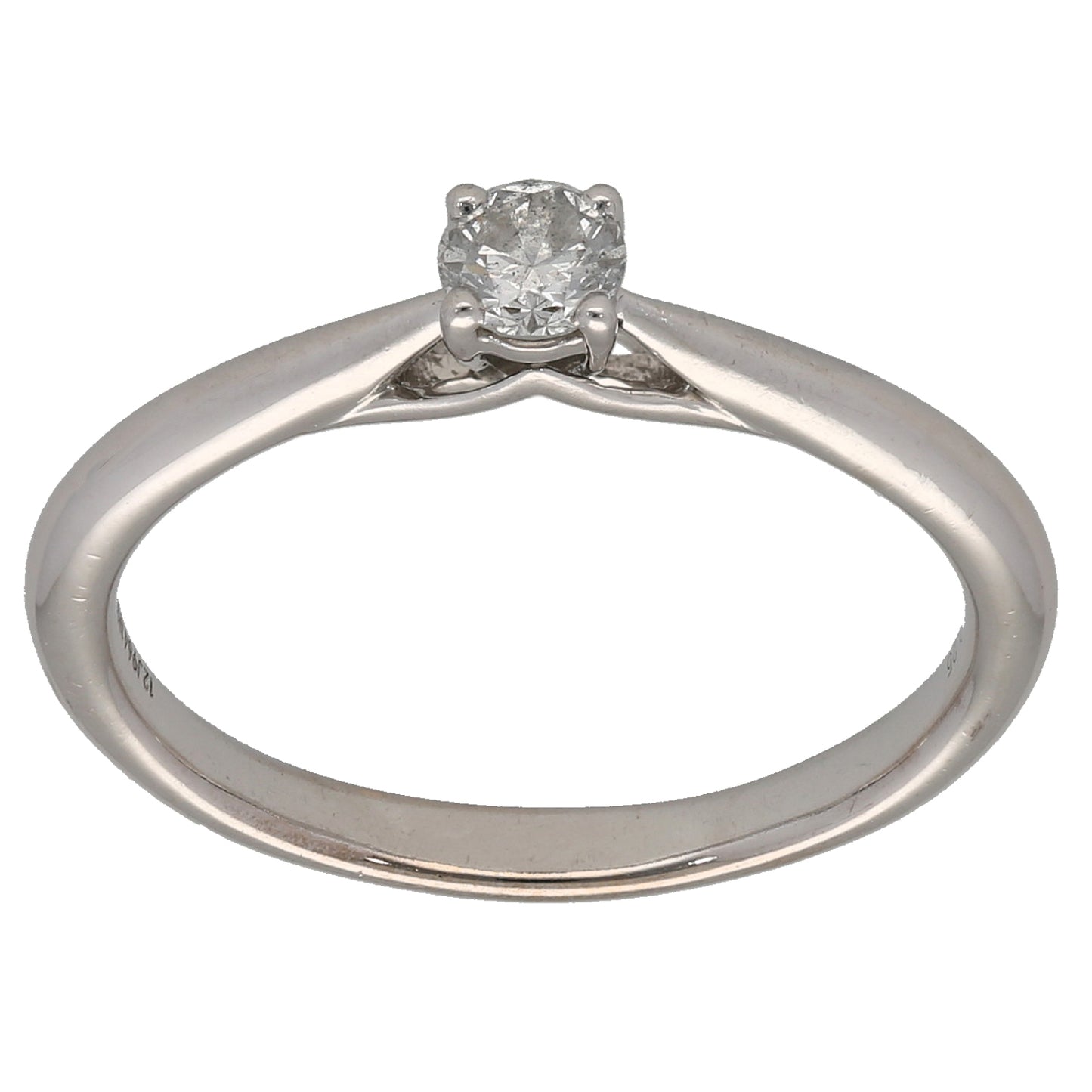 18ct White Gold 0.25ct Diamond Solitaire Ring Size P