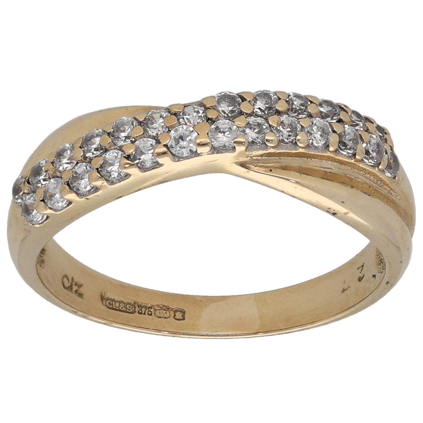 9ct Gold Cubic Zirconia Half Eternity Ring Size M