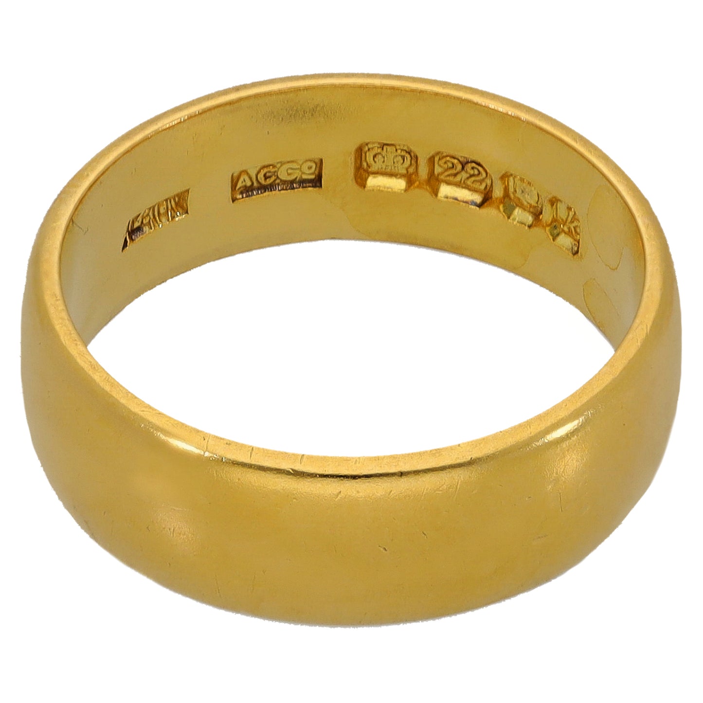 22ct Gold Plain Wedding Ring Size N