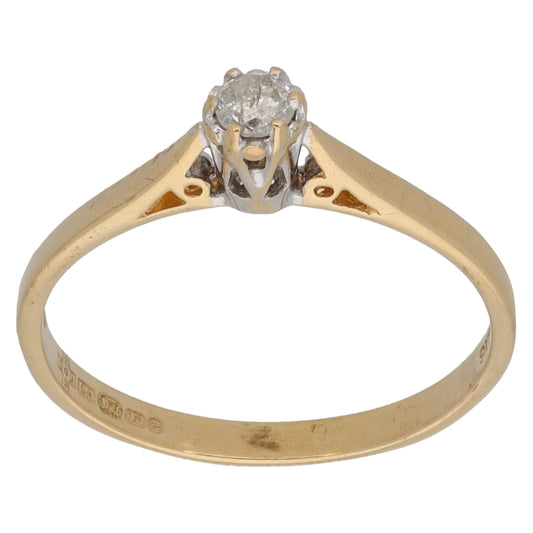 9ct Gold 0.10ct Diamond Solitaire Ring Size N