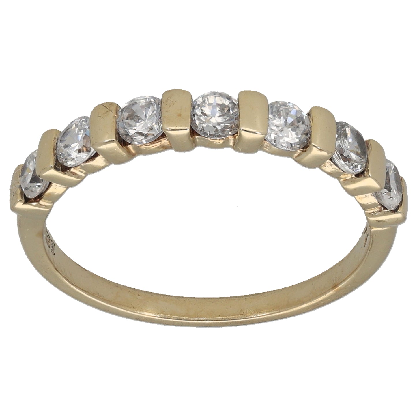 9ct Gold Cubic Zirconia Half Eternity Ring Size Q