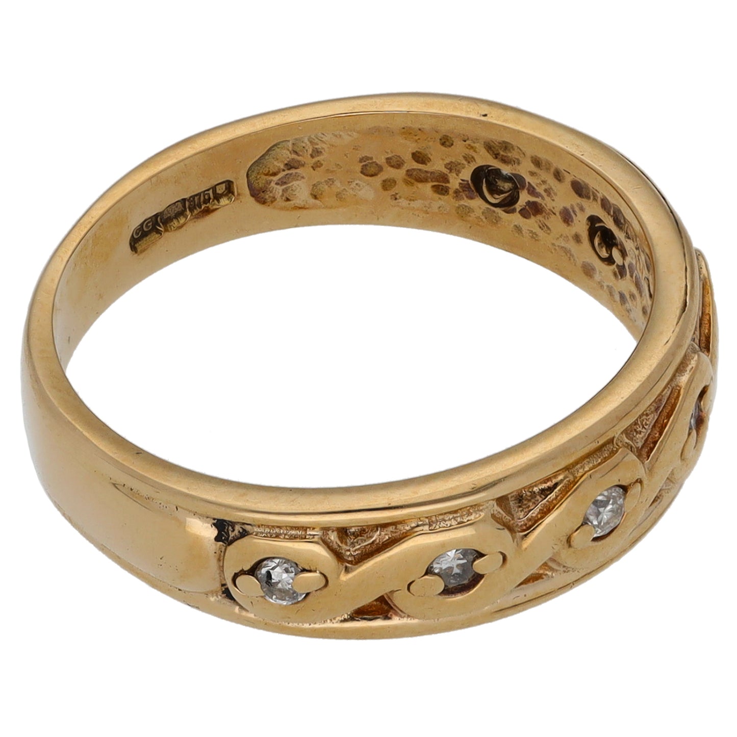 9ct Gold 0.07ct Diamond Half Eternity Ring Size M