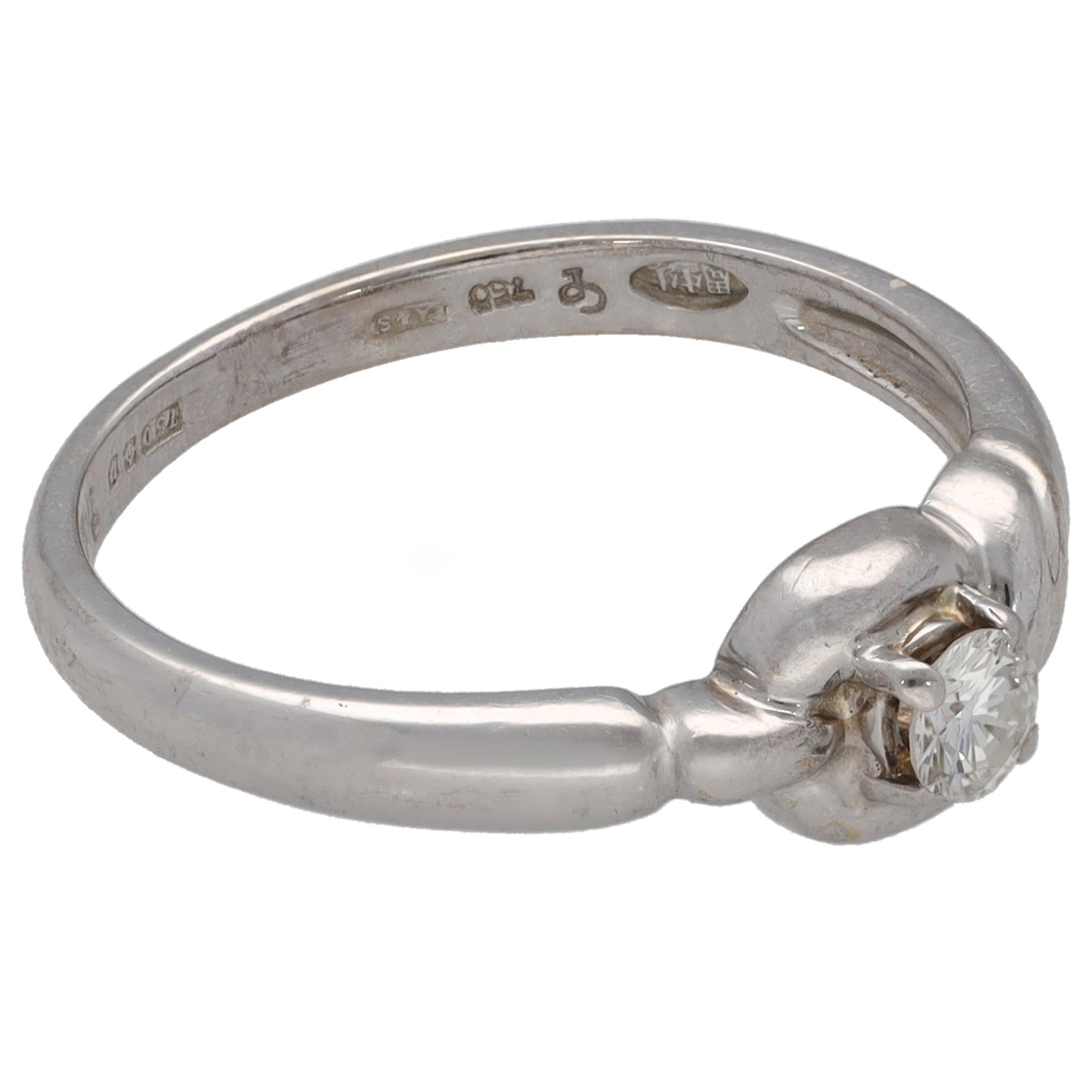 18ct Gold 0.12ct Diamond Solitaire Ring Size M