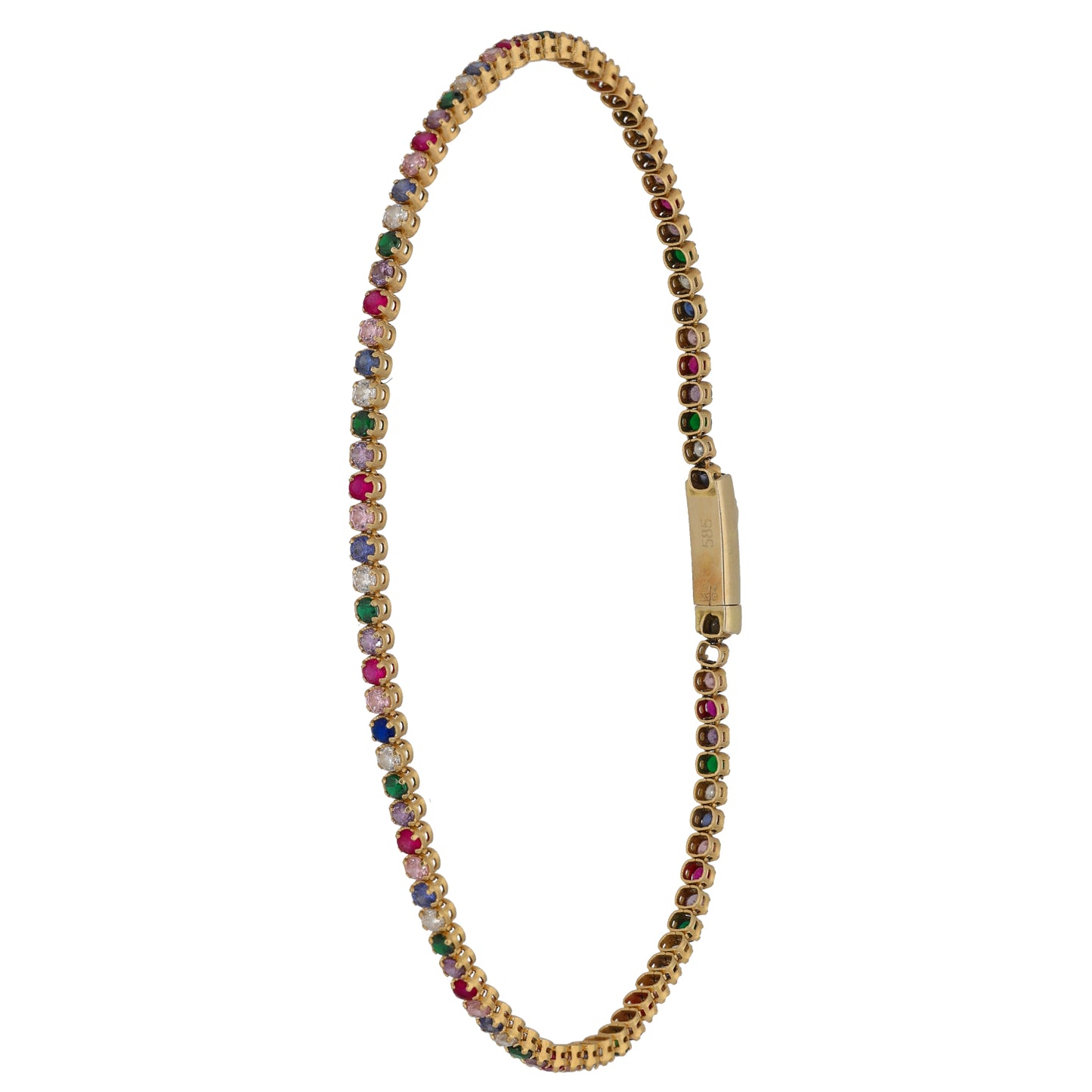 14ct Gold Imitation Gems Line/Tennis Bracelet