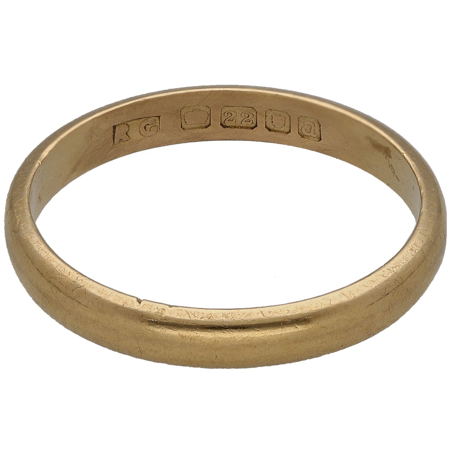 22ct Gold Plain Wedding Ring Size L