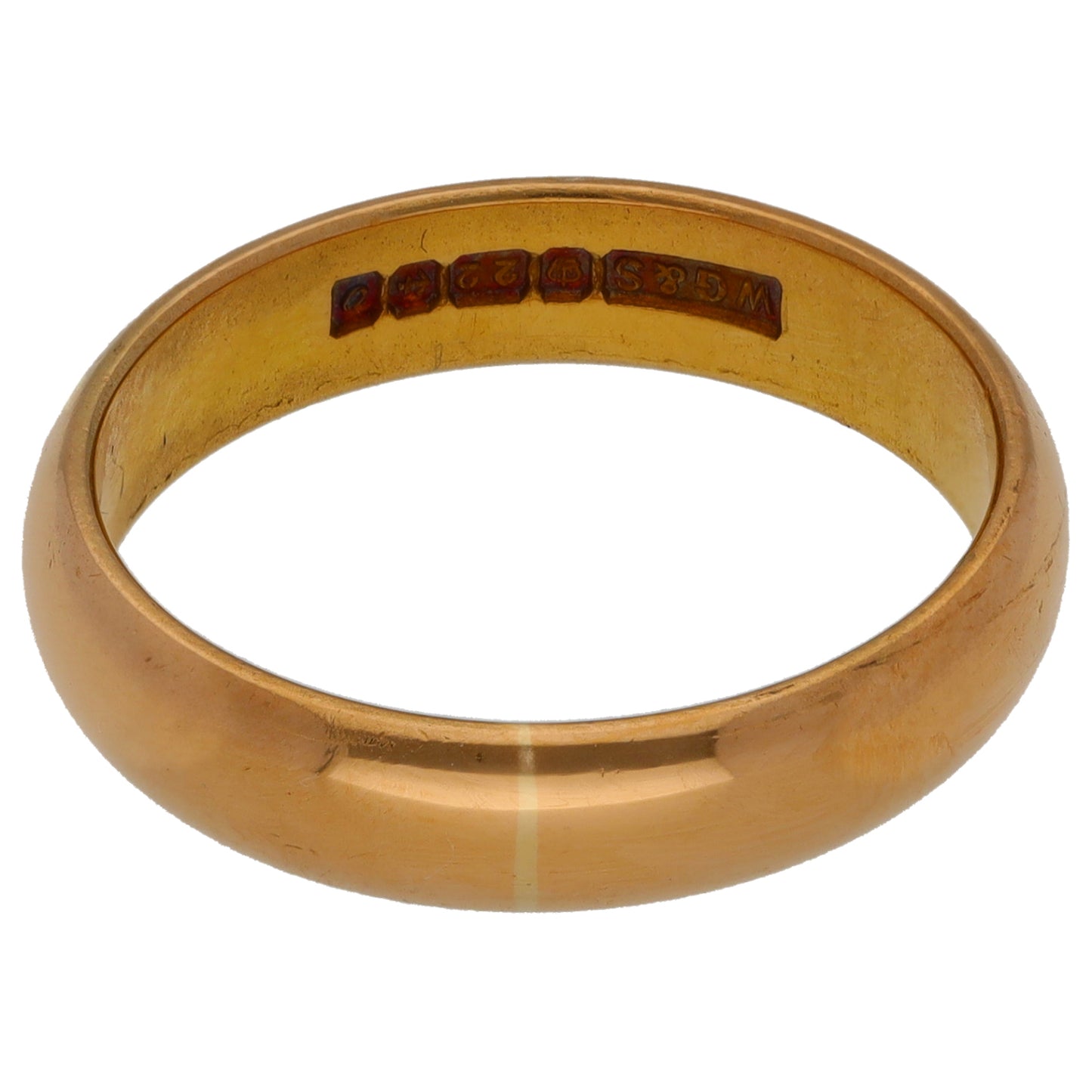 22ct Gold Plain Wedding Ring Size M