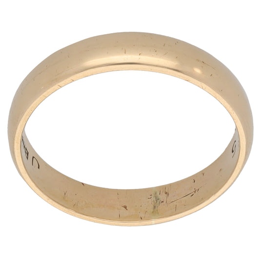 9ct Gold Plain Wedding Ring Size L