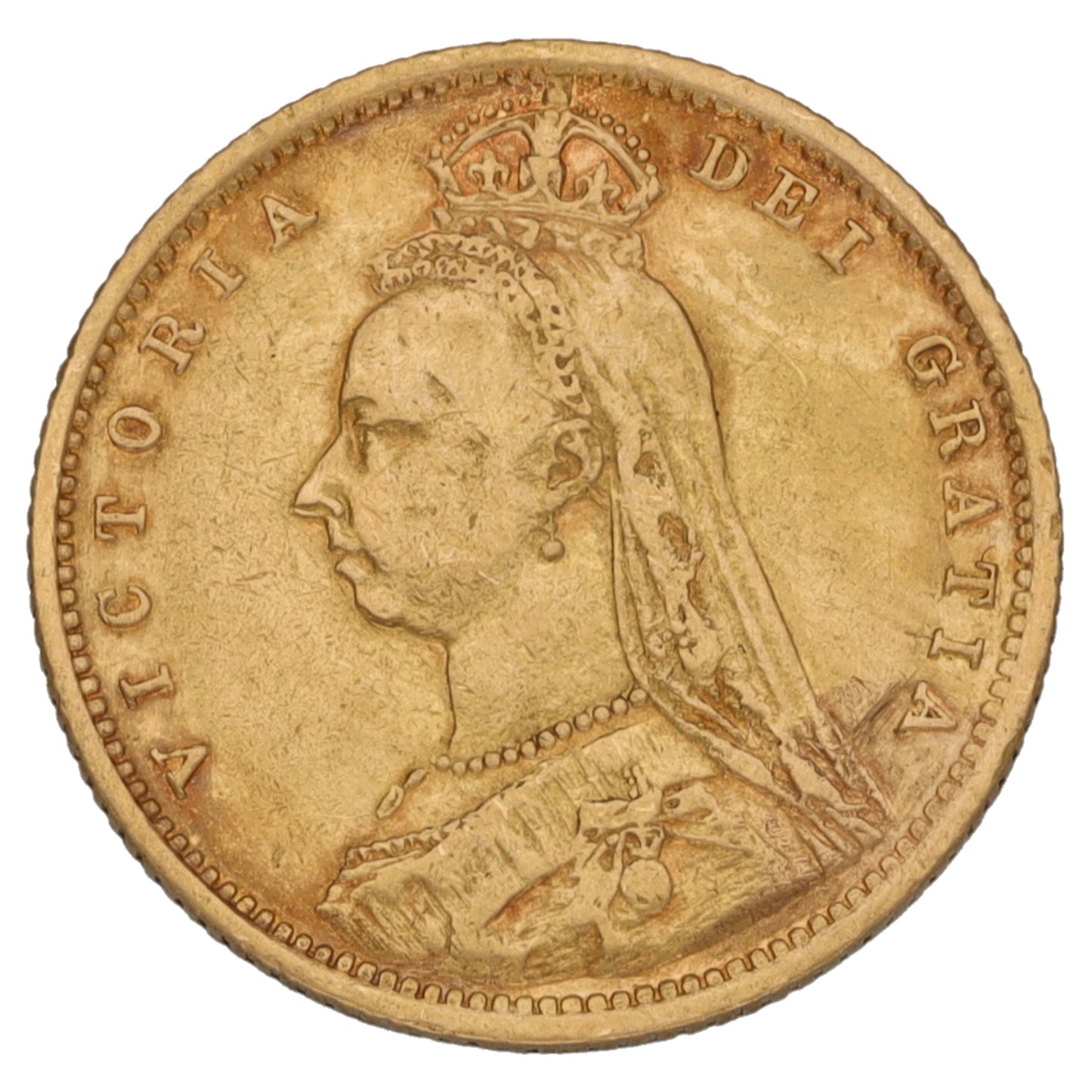 22ct Gold Queen Victoria Half Sovereign Coin 1892