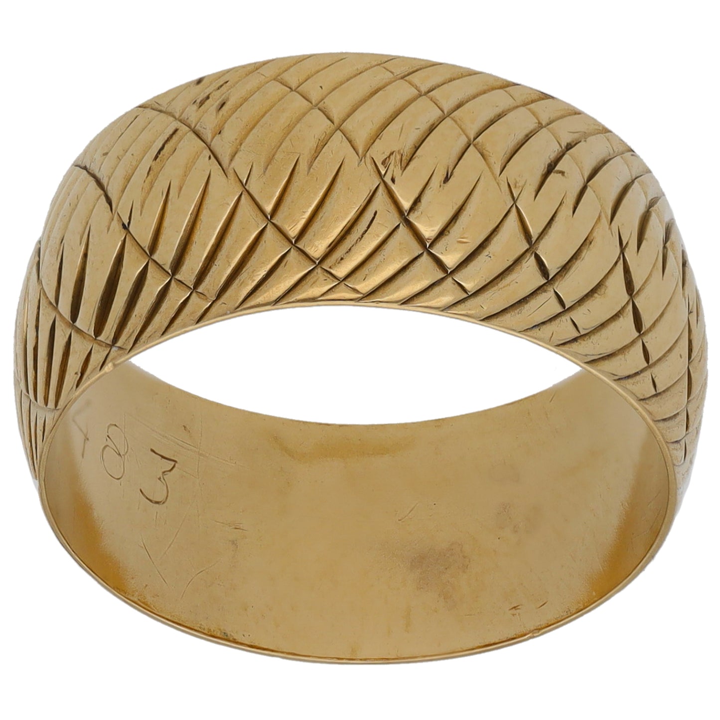 9ct Gold Patterned Wedding Ring Size O