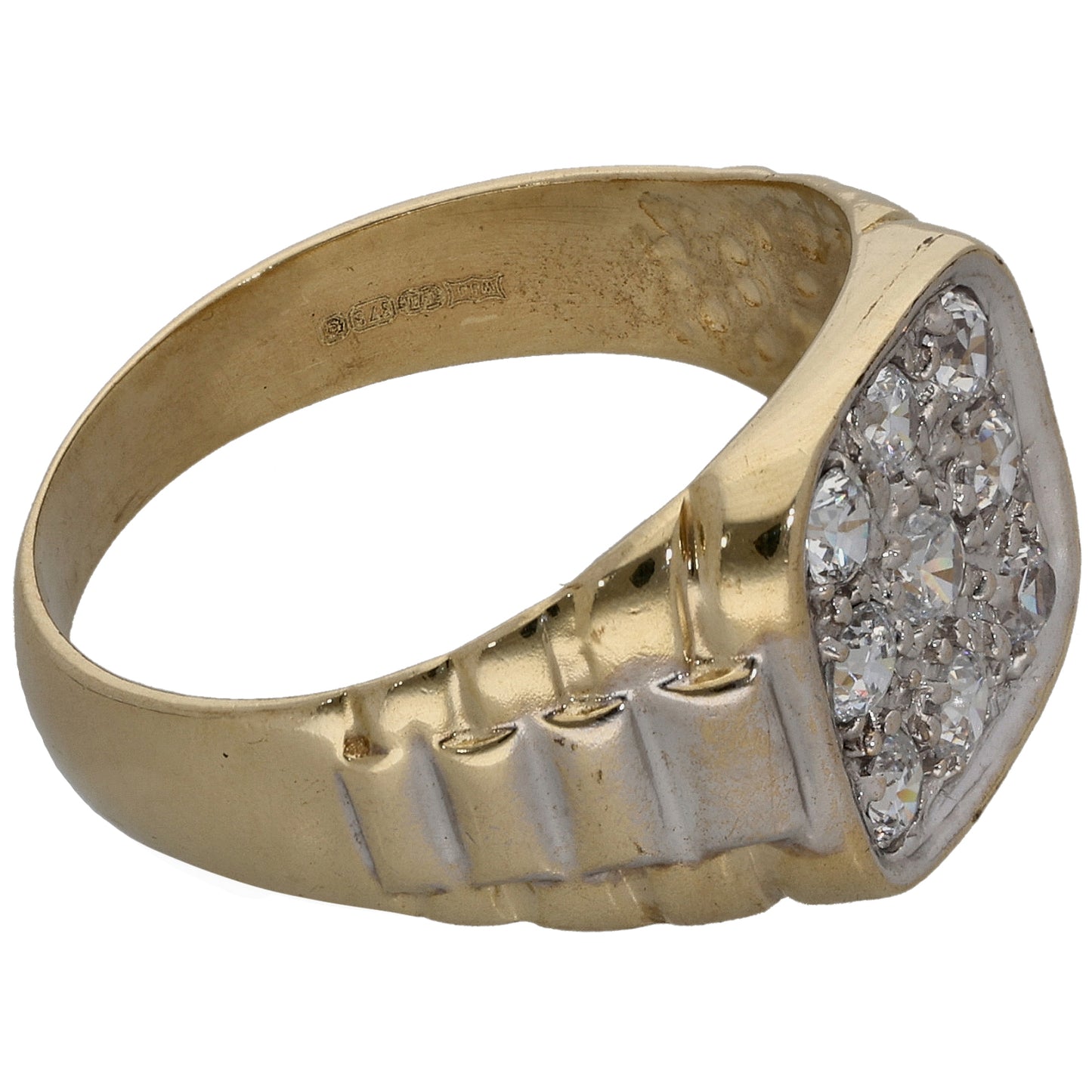 9ct Gold Cubic Zirconia Signet Ring Size T