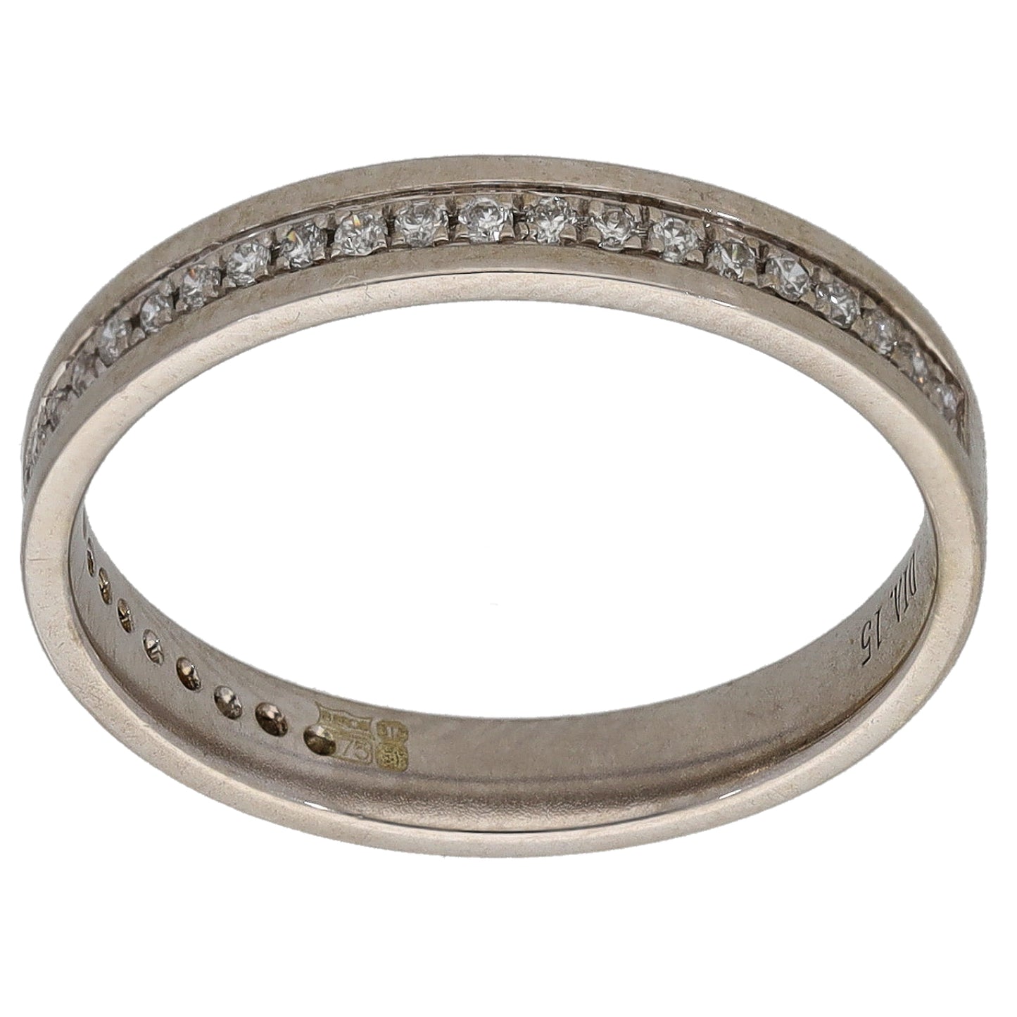 9ct White Gold 0.15ct Diamond Half Eternity Ring Size M