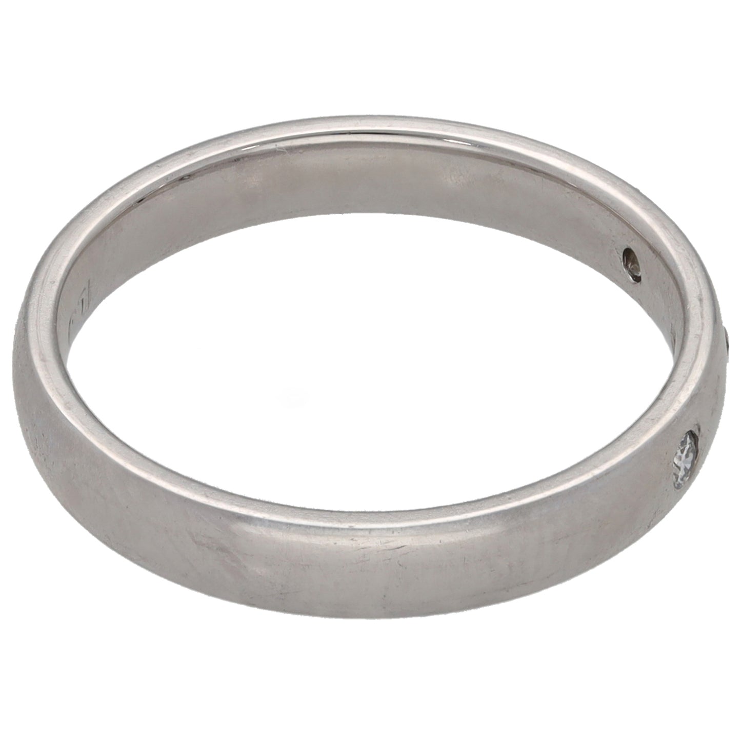 18ct White Gold 0.06ct Diamond Trilogy Ring Size L