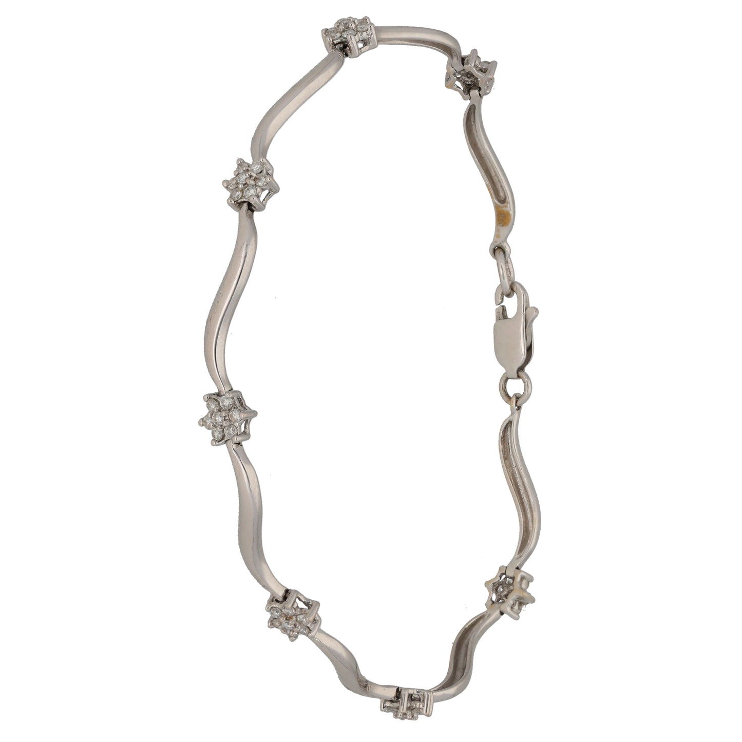 18ct White Gold 0.49ct Diamond Fancy Stone Set Bracelet