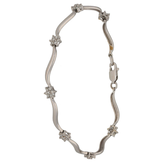 18ct White Gold 0.49ct Diamond Fancy Stone Set Bracelet
