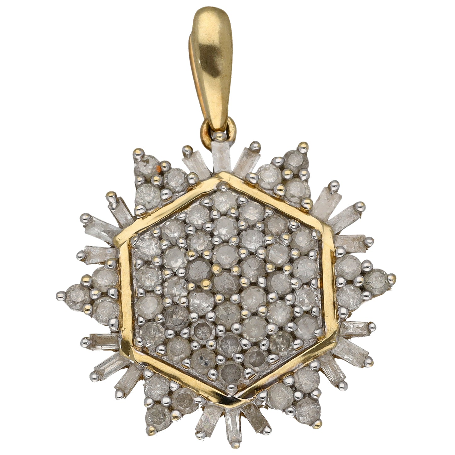9ct Gold 1.32ct Diamond Earrings & Pendant Set