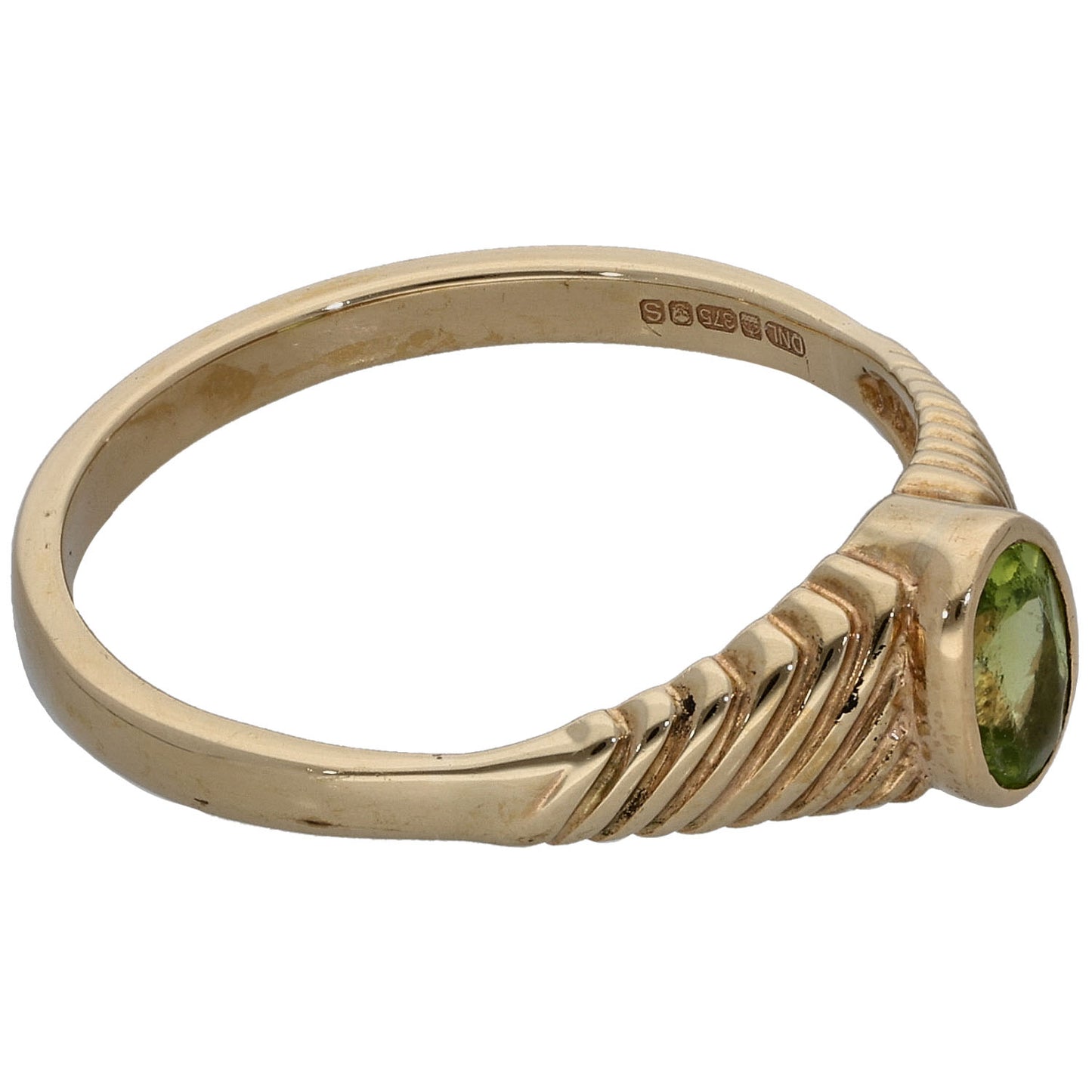 9ct Gold Peridot Single Stone Ring Size Q