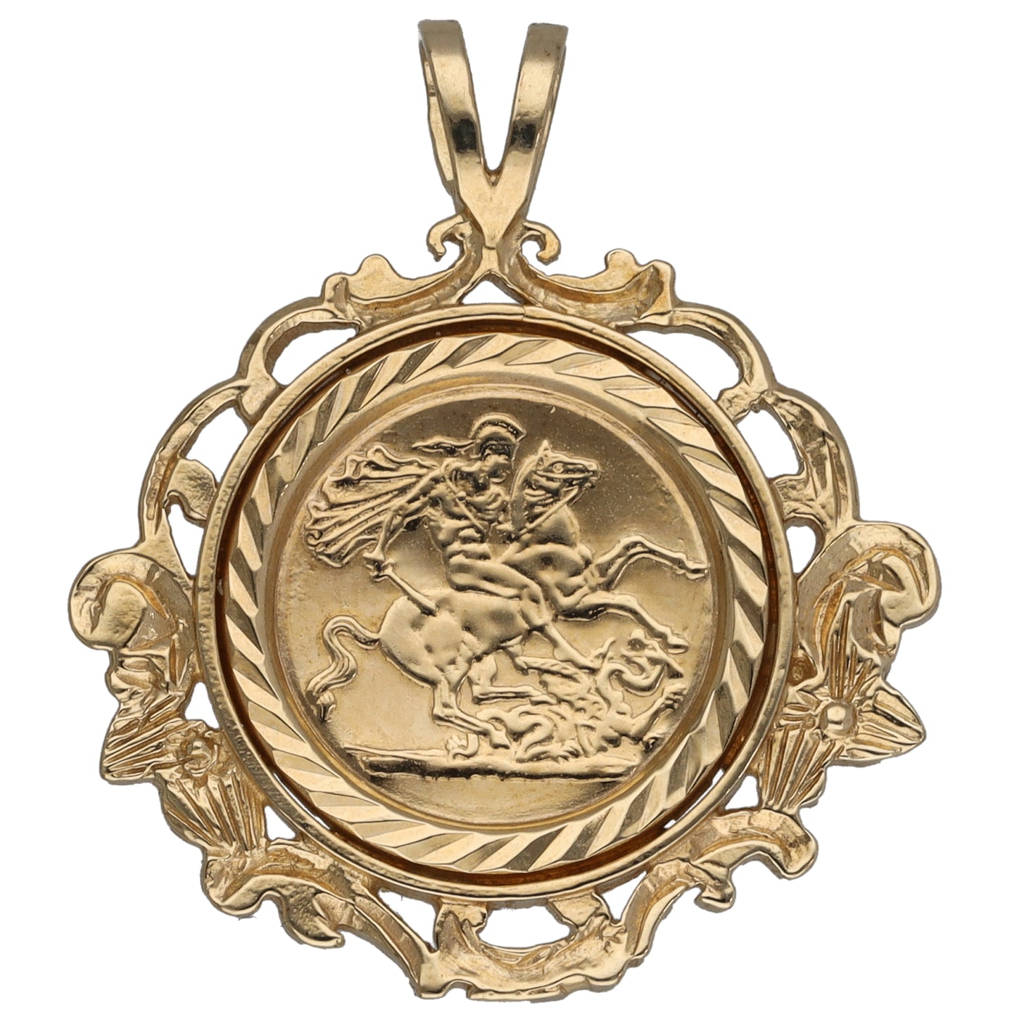 9ct Gold St George Pendant