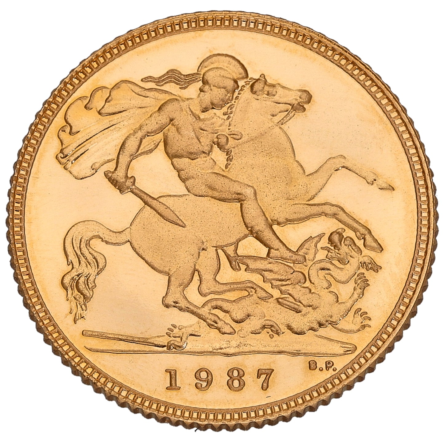 22ct Gold Queen Elizabeth II Half Sovereign Coin 1987