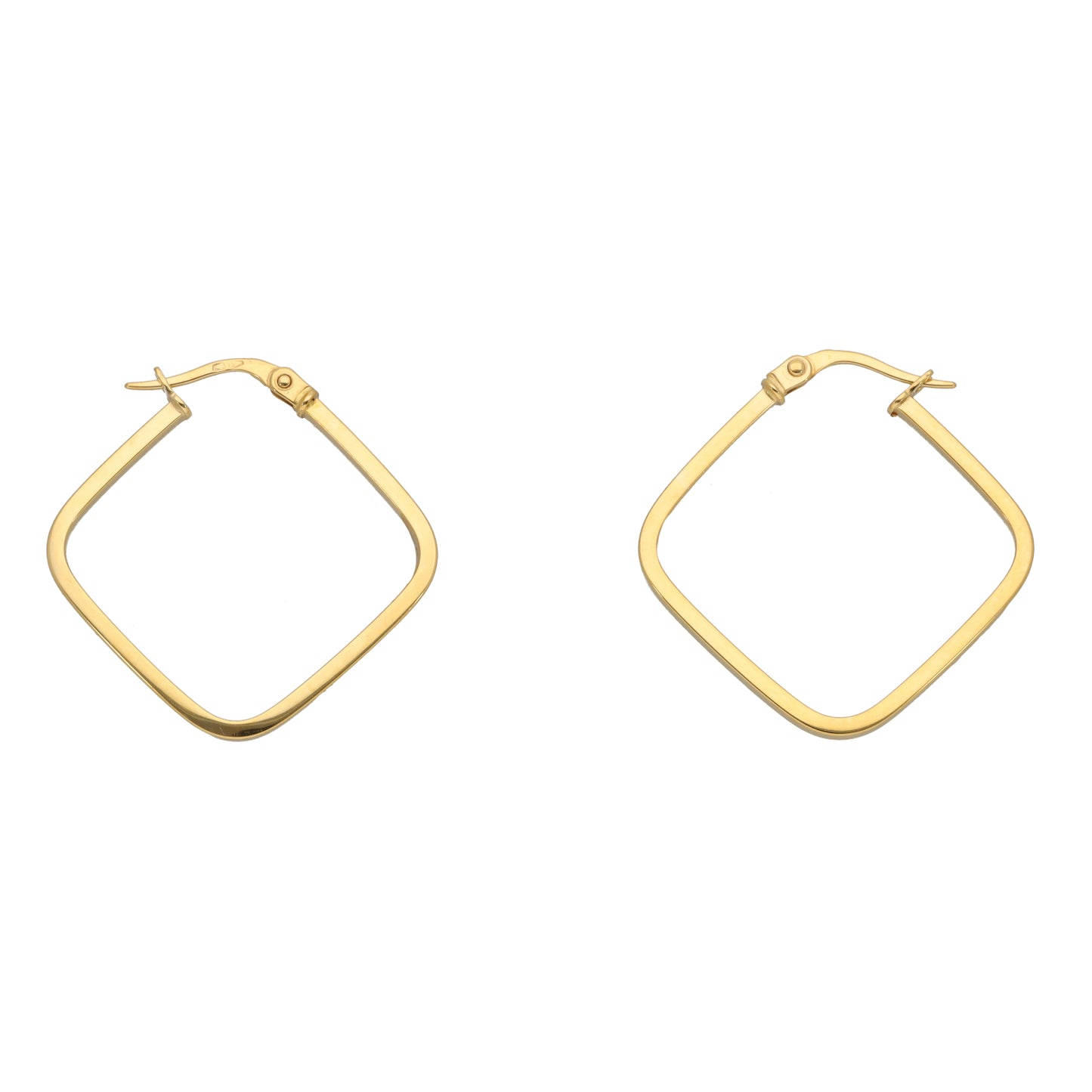 New 9ct Gold Square Hoop Earrings