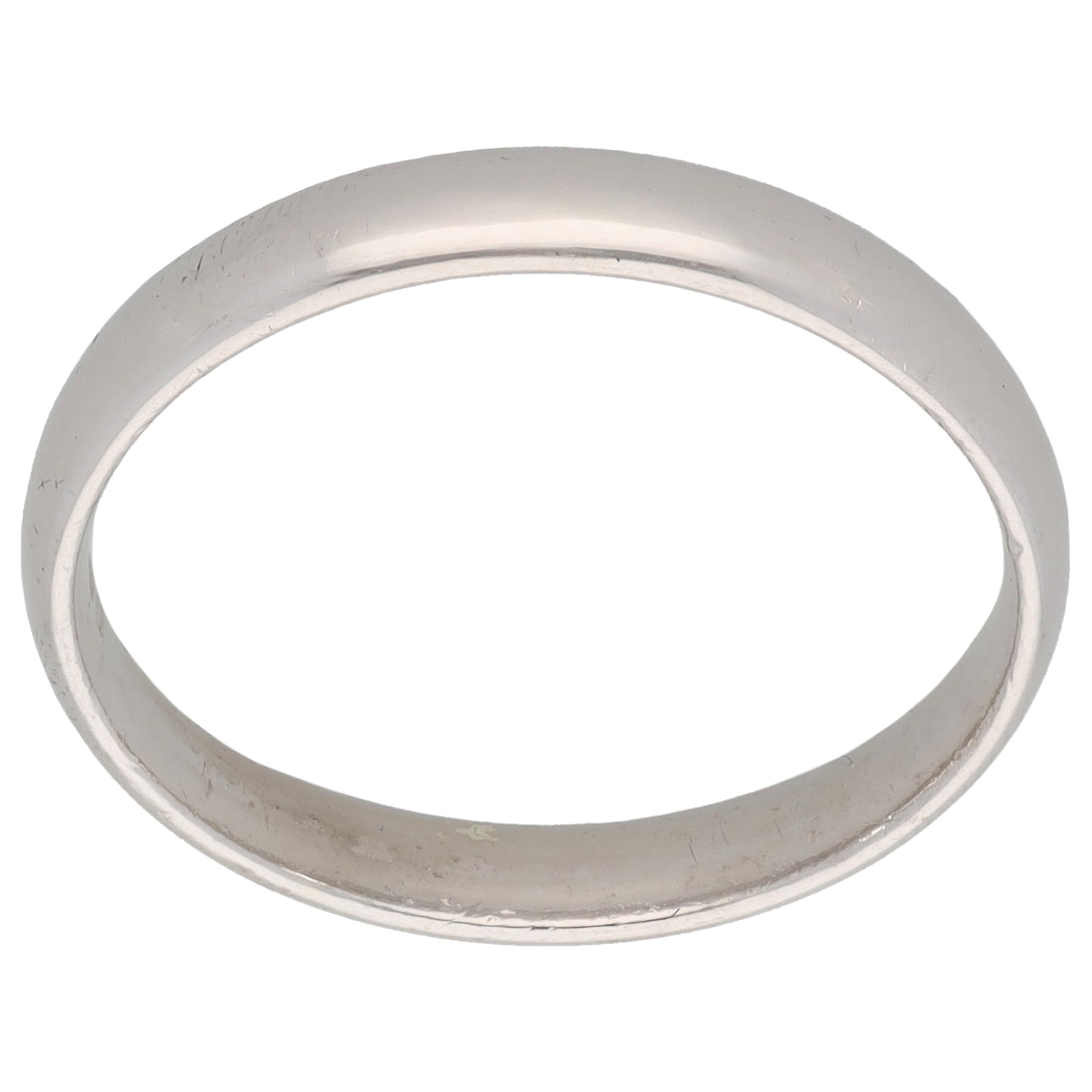 9ct White Gold Plain Wedding Ring Size R